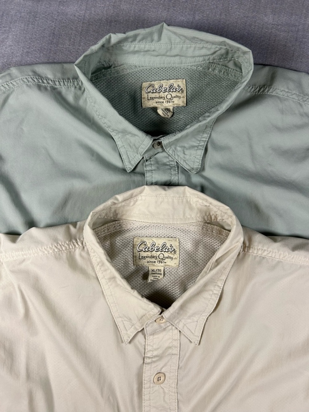 Cabela's Lightweight Outdoor Button-Up Shirts — Sage & Ivory Size XL Tall - Picture 2 of 9